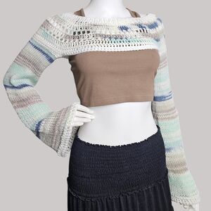 Handmade Knit & Crochet‎ Bolero Shrug – Fits Small to Large